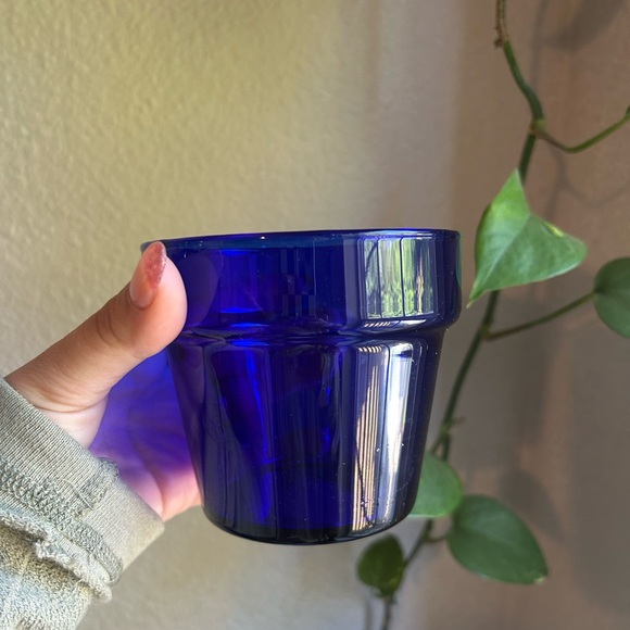 Vintage Libbey Cobalt Blue Pots Set Of Two - Picture 3 of 5